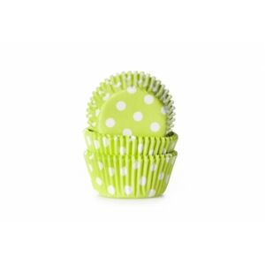 Cukrářský košíček zelený puntíkovaný mini 60ks