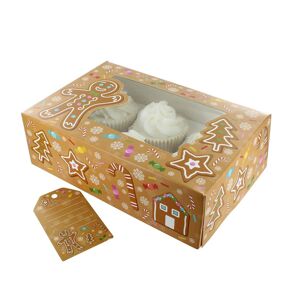 Vánoční krabička na mufinny na 6/12 muffinů perníček 1ks - Culpitt
