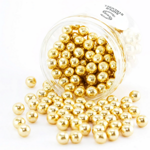 Čokoládové perly střední 180g zlaté - Super Streusel