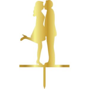 Cesil Zapichovací plastová dekorace zlatá Žena s mužem