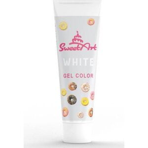 SweetArt dekorativní gelová barva tuba White (30 g) - dortis
