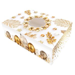 Krabice na cukroví - vánoční zlatá - 22 x 15 x 5cm