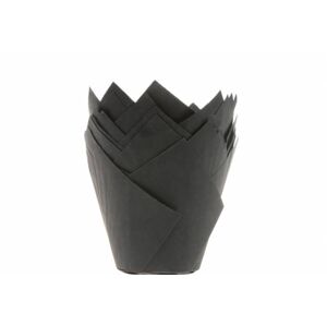 Černé papírové košíčky na muffiny tulipán 200ks - House of Marie