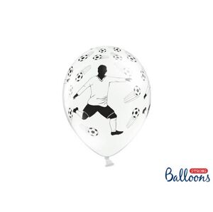 PartyDeco balónky bílé Fotbalista a fotbalové míče (6 ks)