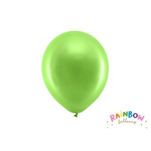 PartyDeco balónky zelené metalické 23 cm (10 ks)