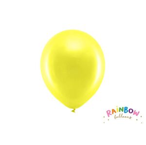 PartyDeco balónky žluté metalické 23 cm (10 ks)