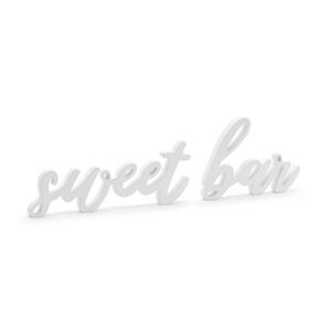 PartyDeco dřevěný nápis bílý Sweet bar