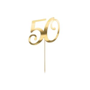 PartyDeco zapichovací dekorace na dort zlatá 50